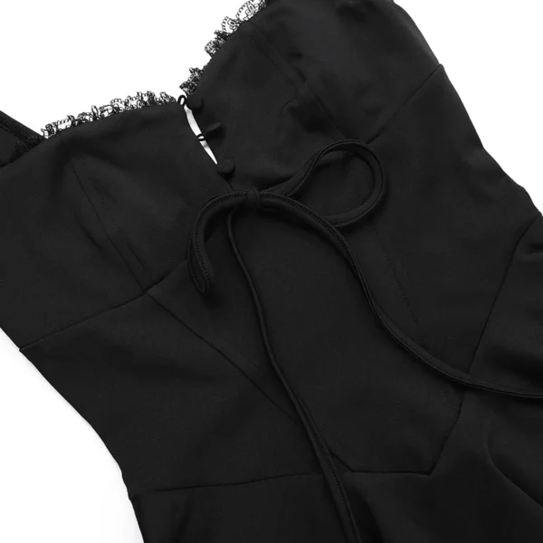Vestido Curto de Renda, Decote V, Cintura Alta, Costas Abertas - Image 14